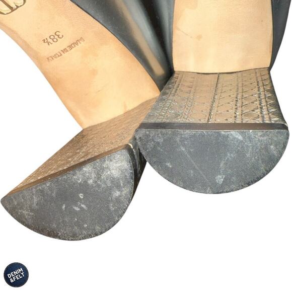 Christian Dior Cannage Block Heel Pumps 38.5 Silver Metallic Made in Italy - Picture 10 of 15